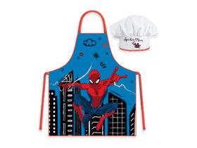 Modrá zástera pre deti s čiapkou Spiderman