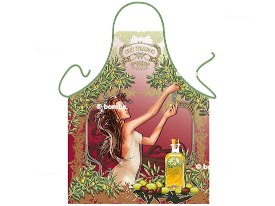 Kuchynská zástera s olivovým olejom