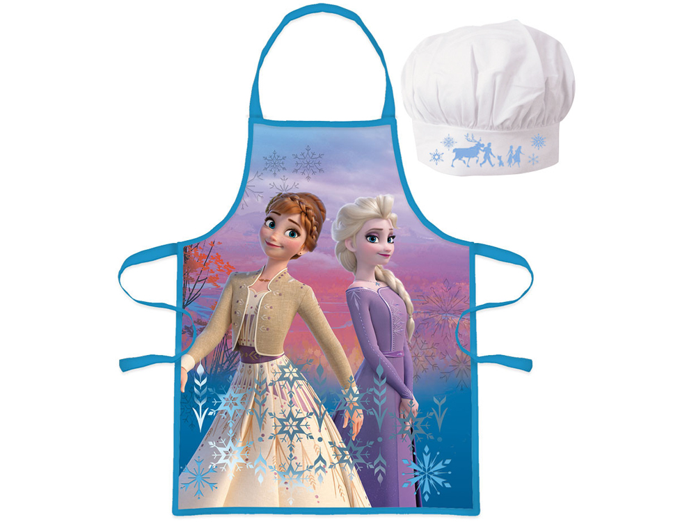 Detská zástera s čiapkou Frozen II - Anna a Elsa