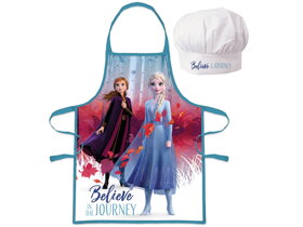 Dievčenská zástera s čiapkou Frozen II Anna a Elsa