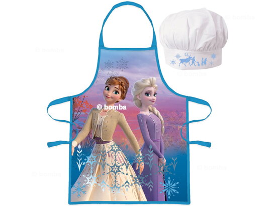 Detská zástera s čiapkou Frozen II - Anna a Elsa