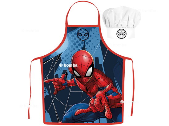 Chlapčenská zástera s kuchárskou čiapkou Spiderman