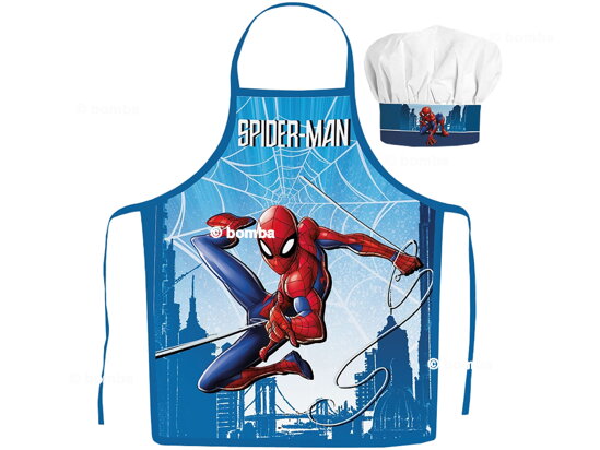 Chlapčenská zástera s čiapkou Spiderman Skyline