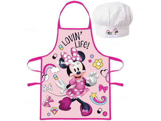 Detská zástera s kuchárskou čiapkou Minnie Mouse