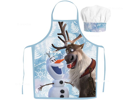 Detská zástera s čiapkou Frozen Sven a Olaf
