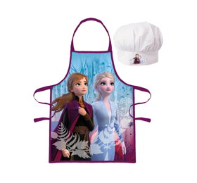 Detská zástera s kuchárskou čiapkou - Anna a Elsa